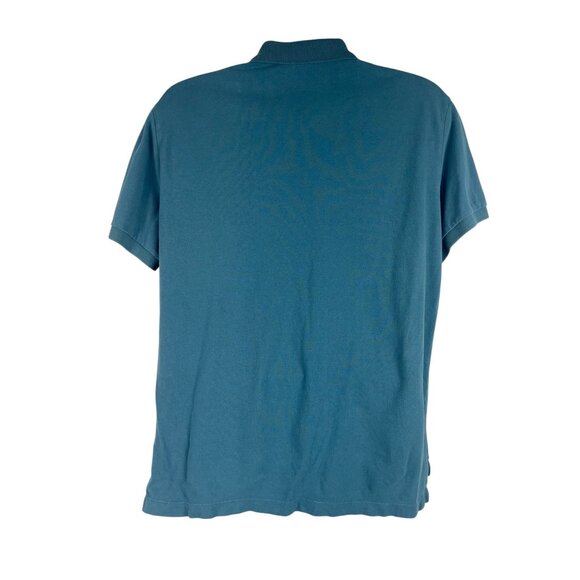 Express Mens Polo Shirt Large Teal Blue Short Sleeve Everyday Performance - Picture 2 of 7